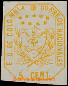 162235 - 1863 Mi.18, Sc.24, Znak 5C žlutá; kvalitní kus zk. Holcom