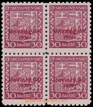 162306 - 1939 unofficial overprint Pof.252, Coat of arms 30h violet, 