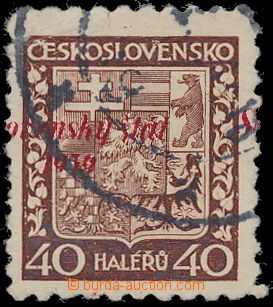 162308 - 1939 unofficial overprint Pof.253, Coat of arms 40h brown re