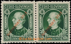 162313 - 1939 Alb.23C, Hlinka 50h green, horizontal pair with overpri