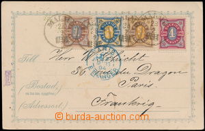 162322 - 1894 Ppc (Stockholm) addressed to France, franked with compl