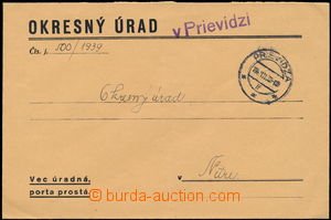 162346 - 1939 úřední dopis do Nitry, Vec úradná, porto prostá, 
