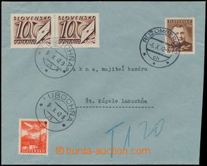 162351 - 1942 nedostatečně vyplacený dopis do Lubochně vyfr. zn. 