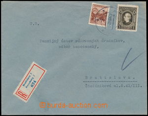 162358 - 1942 R-dopis v místě, vyfr. zn. 3Ks + 30h, DR BRATISLAVA 1