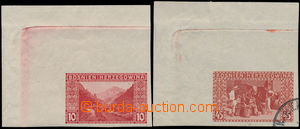 162362 - 1906 ZT hodnoty 10h a 45h, Mi.34, 40, rohové kusy s otiskem