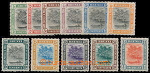 162417 - 1907-10 SG.23-33, Brunei River 1c-$1; complete set, cat. 