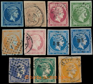 162498 - 1861-80 Big Head of Hermes - comp. of 11 stamps, various val