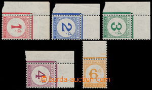 162518 - 1950 SG.D1-D5, Postage due stamp 1P-6P; cat. £100