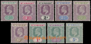 162551 - 1902 SG.76-84, Edward VII. ½P-5Sh; complete set, cat. &