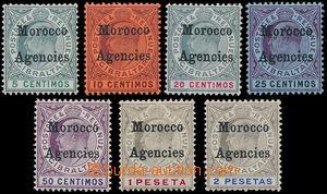 162745 - 1905-6 MOROCCO AGENCIES  SG.24-30, Edvard VII. 5c-2Pes, prů