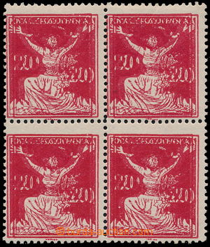 162764 -  Pof.151A, 20h red, comb perforation 14, as blk-of-4, signif