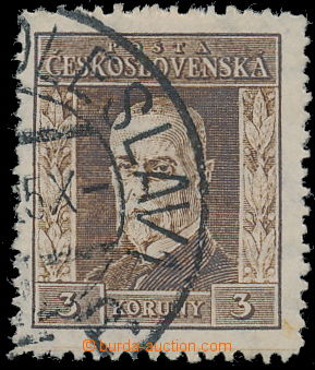 163091 - 1925 Pof.192A I P3, Rytina 3Kč hnědá, I. typ, úzký form