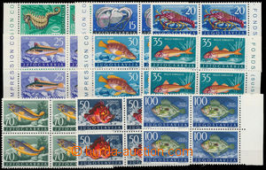 163114 - 1956 Mi.795-803, Fauna II, kompletní série ve 4-blocích, 