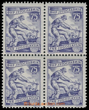 163116 - 1952 Mi.687C, výplatní zn. 75Din modrofialová, ŘZ 11