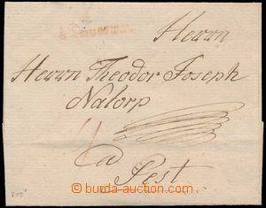 163490 - 1785 dopis zaslaný do Pešti s červeným uherským razítk