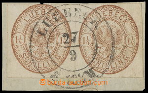 163567 - 1860 Mi.13a, Znak v oválu 1¼Sh hnědá, 2-páska na v