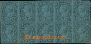 163578 - 1855 Mi.10a, Johann I. 2Ngr, modrá / černá, 10-blok jako 