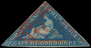163590 - 1853 SG.4, Alegorie 4P tmavě modrá; vzácně s červeným 