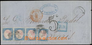 163648 - 1865 dopis do Paříže, vyfr. zn. 4x Mi.69, Isabela II. 12C