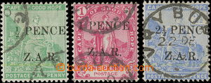 163663 - 1899 VRYBURG, SG.1, 2, 4, Boer occupation, Opt ½; PENCE