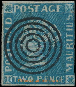 163669 - 1848 SG.8, Victoria 2P blue POST PAID; very nice piece, prin