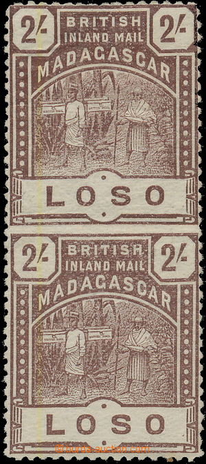 163670 - 1895 MADAGASCAR  BRITISH INLAND MAIL SG.61b, vertical pair M