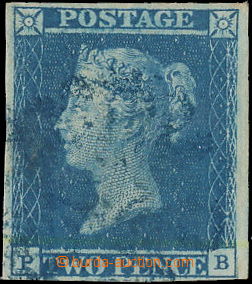 163675 - 1841 SG.14e, Victoria 2P blue, letters P-B with MODRÝM RAZ