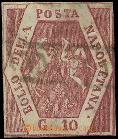 163686 - 1859 Sas.F3, Znak 10Gr červenofialová jako PADĚLEK KE ŠK