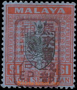 163694 - 1942 JAPONSKÁ OKUPACE SG.J174b, Znak 1$ červená / černá