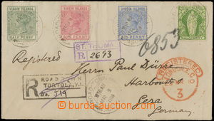 163702 - 1910 letter via London to German Gera with SG.27, 29, 31, 43