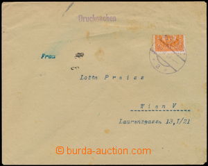 163816 - 1919 printed matter to Vienna franked with. horiz. bisected 