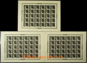 163829 - 1944 Mi.161, Francetic 12,50K black, half of printing sheet 