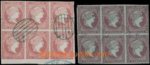 163844 - 1855-1856 Mi.34 and 40, Isabella 2R brownlila and 4C red, as