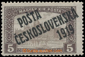 163944 -  Pof.117, Parliament 5 K brown, overprint type I.; exp. by K