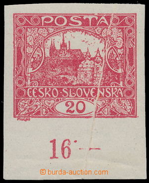 163960 -  Pof.9N, 20h carmine, with control-numbers and paper crease 