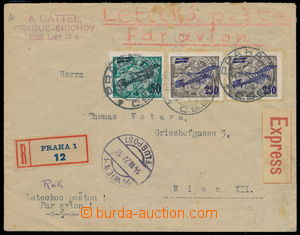163971 - 1922 commercial Reg, express and airmail letter to Vienna, w