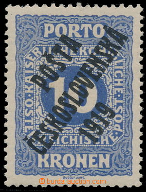 163977 -  Pof.82, Malé číslice 10K modrá, II. typ přetisku; krá