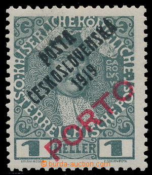 163979 -  Pof.83a, Postage due stmp with overprint PORTO 1h, wide O ,