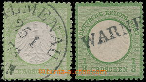 164024 - 1872 Mi.2a + 2b, Eagle - small breast shield 1/3 Gr, 2 stamp