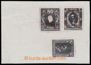 164058 - 1918 joined printing 3 various refused designes, in brown co