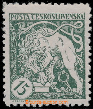 164118 -  Pof.27E, Lev trhající okovy 15h zelená, ŘZ 10½; zk
