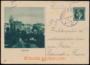 164136 - 1939 Pof.CDV72/39, předběžná čs. obrazová dopisnice Be