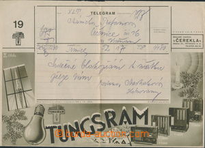 164214 - 1934 advertising telegram Čerekla  No.19 (printed matter 76