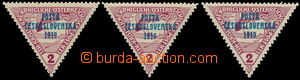 164484 -  Pof.55, Express stamp - triangle 2h brown-red, 3 pcs of, fr