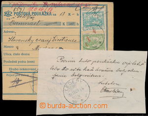 164570 - 1919 larger part Slovak variety credit notes with Hradčany 
