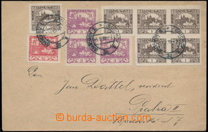 164575 - 1919 ordinary letter with multicolor franking Hradčany-issu