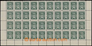 164577 - 1945 Pof.SL1, 50h green, blk-of-40, pos. 61-100, 4x plate va
