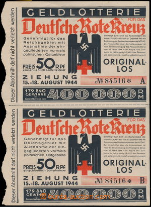 164713 - 1944 GERMANY  Gold lottery German of Red Cross, two undetach