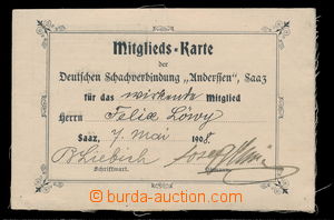 164717 - 1908 AUSTRIA  passport German šachového club/association A