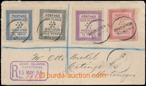 164844 - 1892 Reg letter with SG.1-4, Cook Isl. Federation 2½P-1